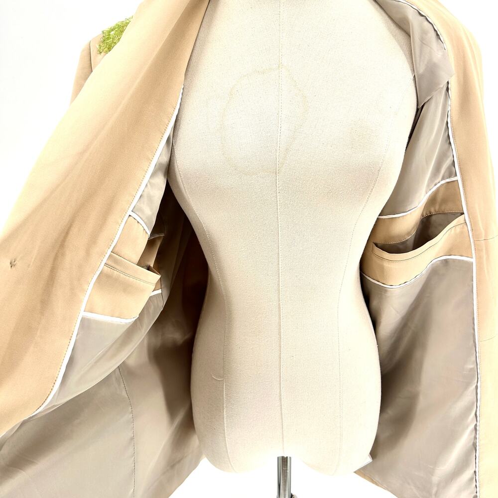 Dhruv Kapoor Beige Neon Green Sequin Tailored Blazer - Picture 6 of 9